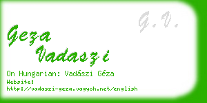 geza vadaszi business card